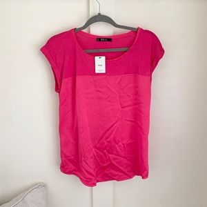 NWT MNG basics Hot Pink Dressy T-Shirt size Medium